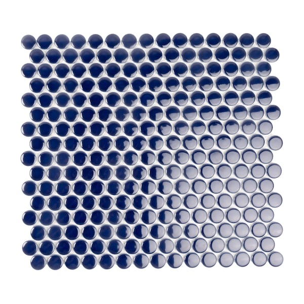 Apollo Tile Cirkel 11.46 in. x 12.4 in.Glossy Blue Porcelain Mosaic Wall and Floor Tile 9.87 sqft/case, 10PK ORB88011NVGA - main